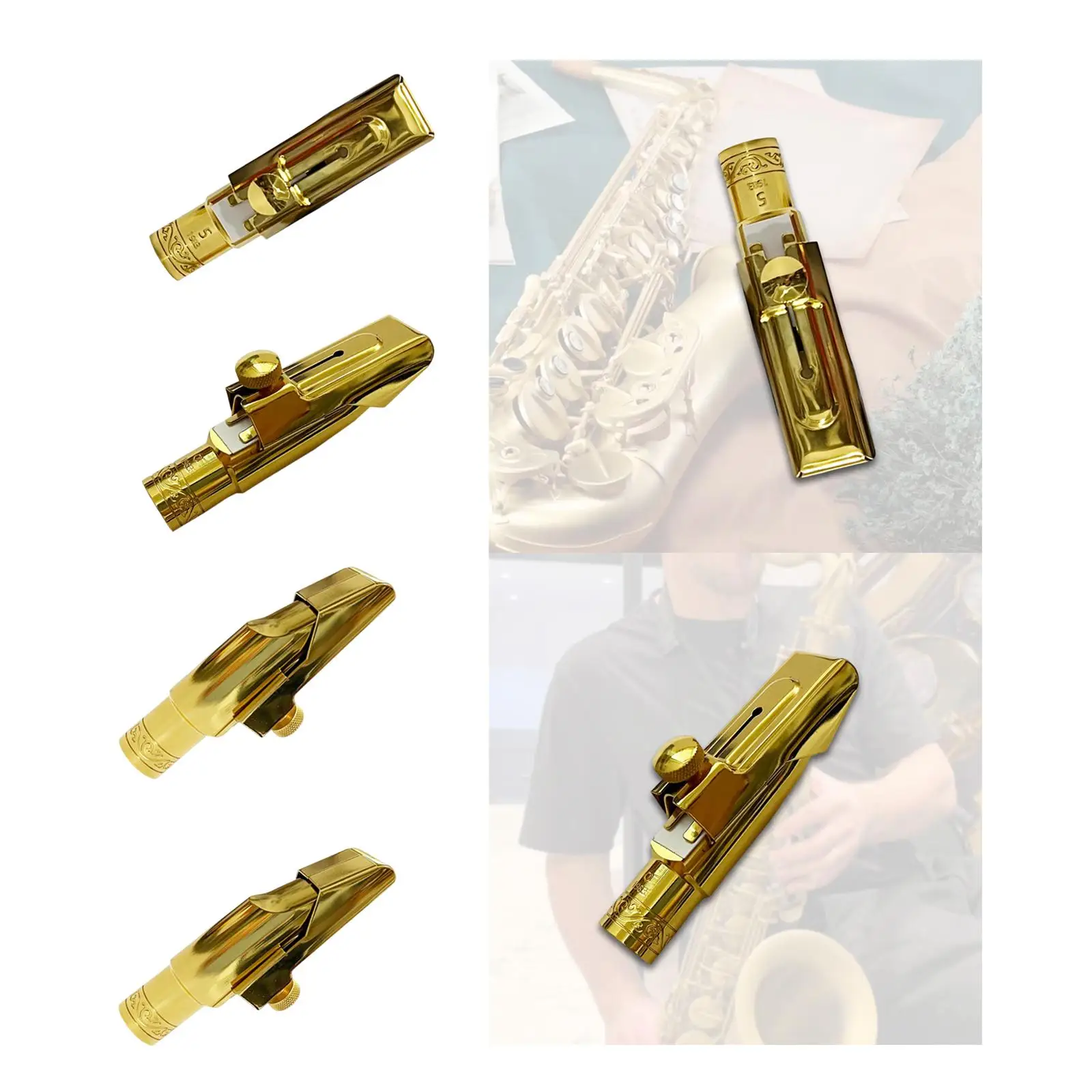 

Brass Alto Saxophone Mouthpiece Musical Instruments Accessories Reusable Practical Compact Gifts for Beginners Professionals