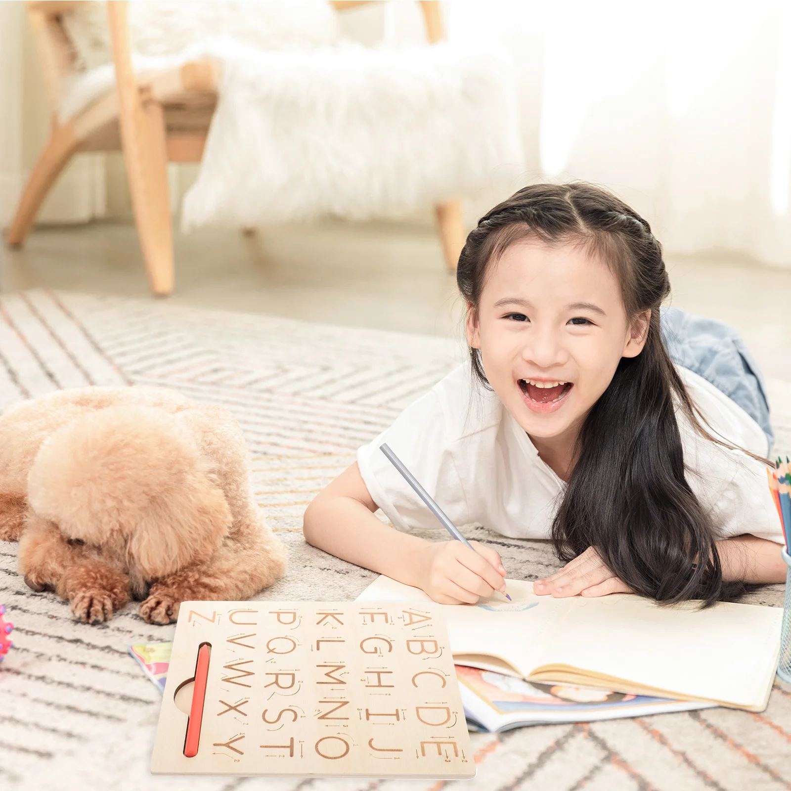 

1 Set Creative Tracing Board Wooden Practicing Board Children Kids Tracing Tool wood alphabet tracing board