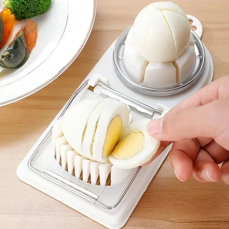 Two-in-one, Stainless Steel Egg Cutter, Multi-functional Dual-purpose Preserved Egg Splitter, Petal Slicer, Egg Cutting Artifact