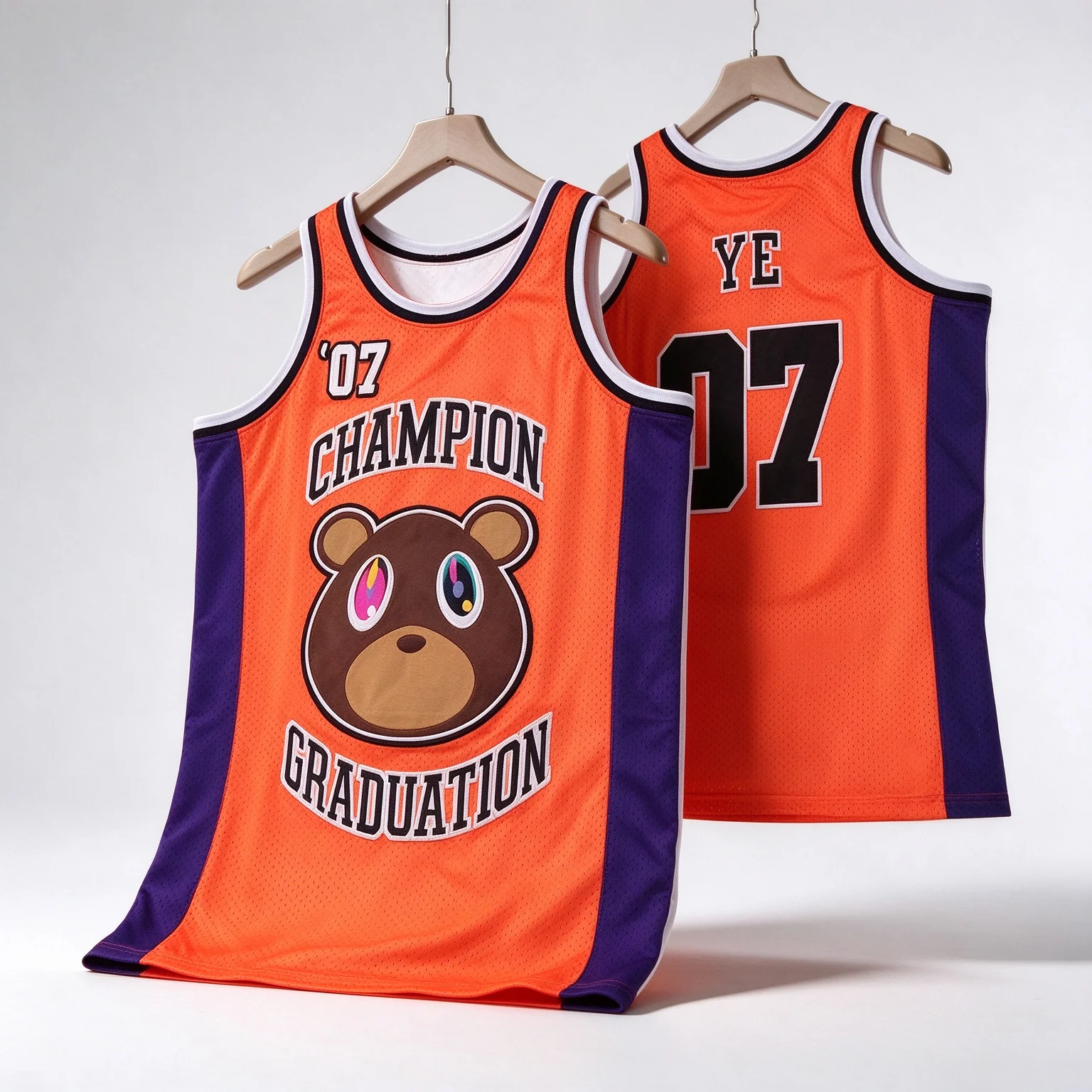 Kanye West Dropout Bear 07 YE Graduation Basketball Jersey 3D Print Unisex Quick Dry Breathable Y2K Streetwear Vest