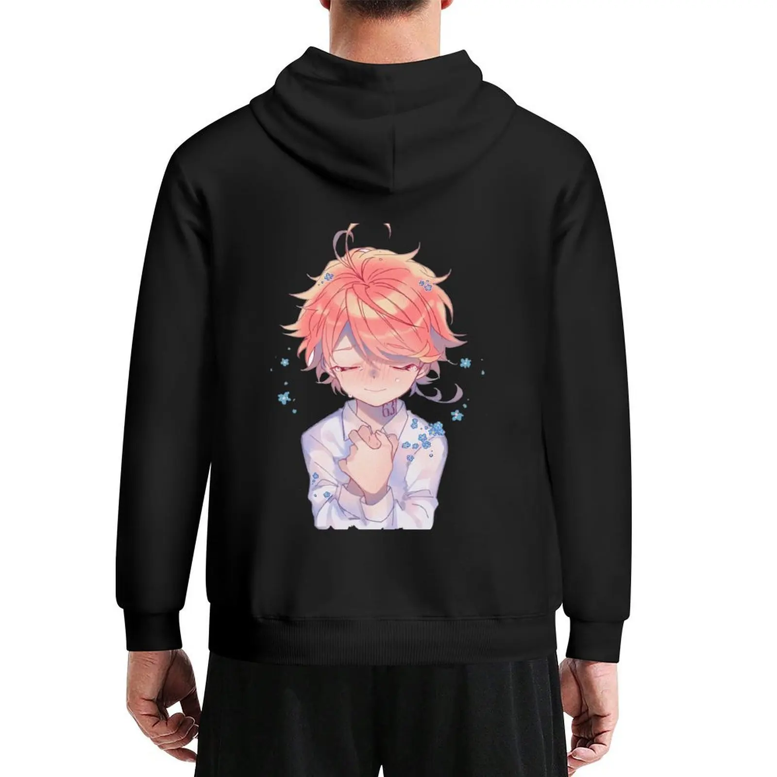 Happy Emma fanart: The Promised Neverland Hoodie ملابس الخريف الرجالية ملابس رجالي هوديس للرجال