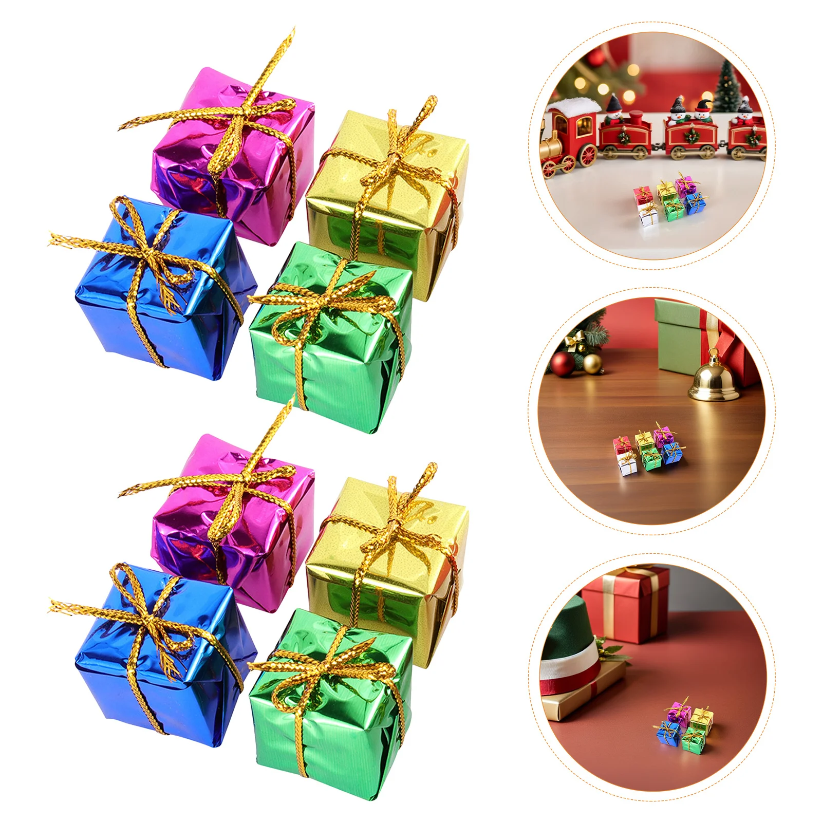 

96Pcs Small Gift Boxes for Christmas Tree Holiday Decorations Miniature Ornaments Hanging Pendant Craft Party Favors