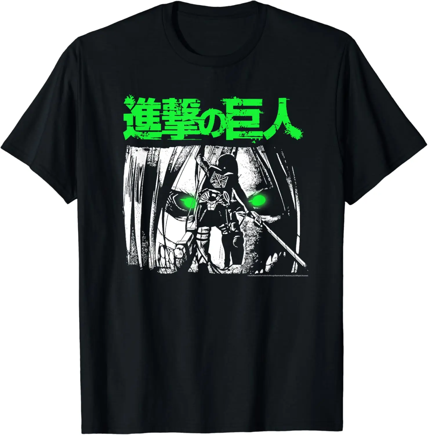 Attack on Titan Green Eyes T-Shirt Short Sleeve Tops Tees Cotton Print Tshirts