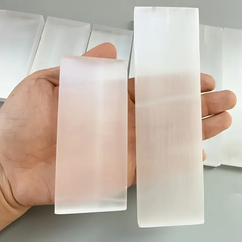 1pc Selenite Plate - White Selenite Slab,A Solid, Unscented Slab of Selenite for Cleansing Crystals,Unique Gift for Family