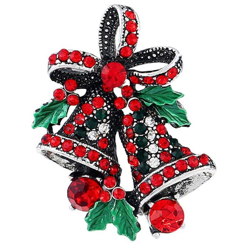 Pin bros setelan natal hadiah kreatif pita korsase Premium antik lonceng bros Natal mode dekorasi perhiasan pesta