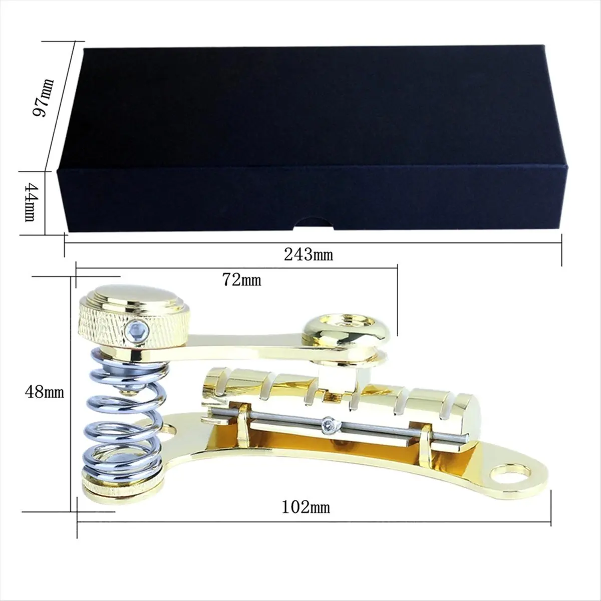 

ABXZ Guitar Vibrato Tailpiece Tremolo, Flat Top Body Tremolo Unit Vibrato Bridge for LP SG Electric Guitars Gold