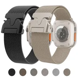 Correas de Metal para Apple Watch Band 46mm 42mm 49mm 44mm 40mm 45mm pulsera de malla de titanio Correa iWatch Series 10 9 8 7 se Ultra 2