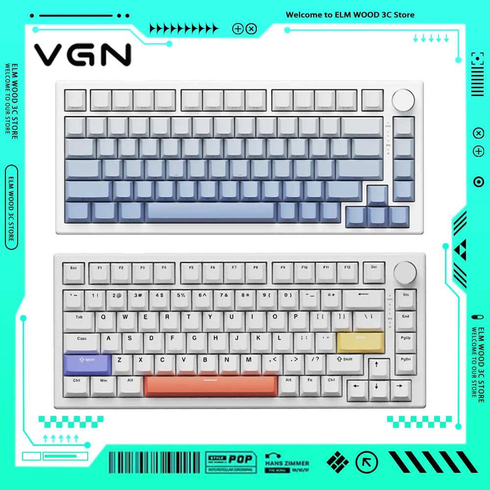 

VGN A75 Magnetic Switch Mechanical Keyboard RT Hot Swap Gaming Keyboard Low Delay Gasket Wired PC Accessory Valorant Gamer Gifts