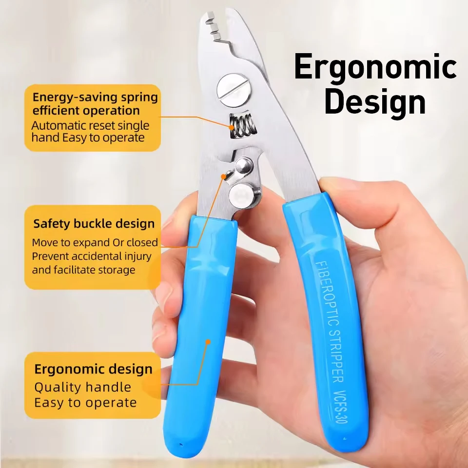 ZoeRax Three Hole Stainless Steel Precision Fiber Stripper Pliers Efficient Fiber Stripping Tool for FTTH Maintenance Pliers