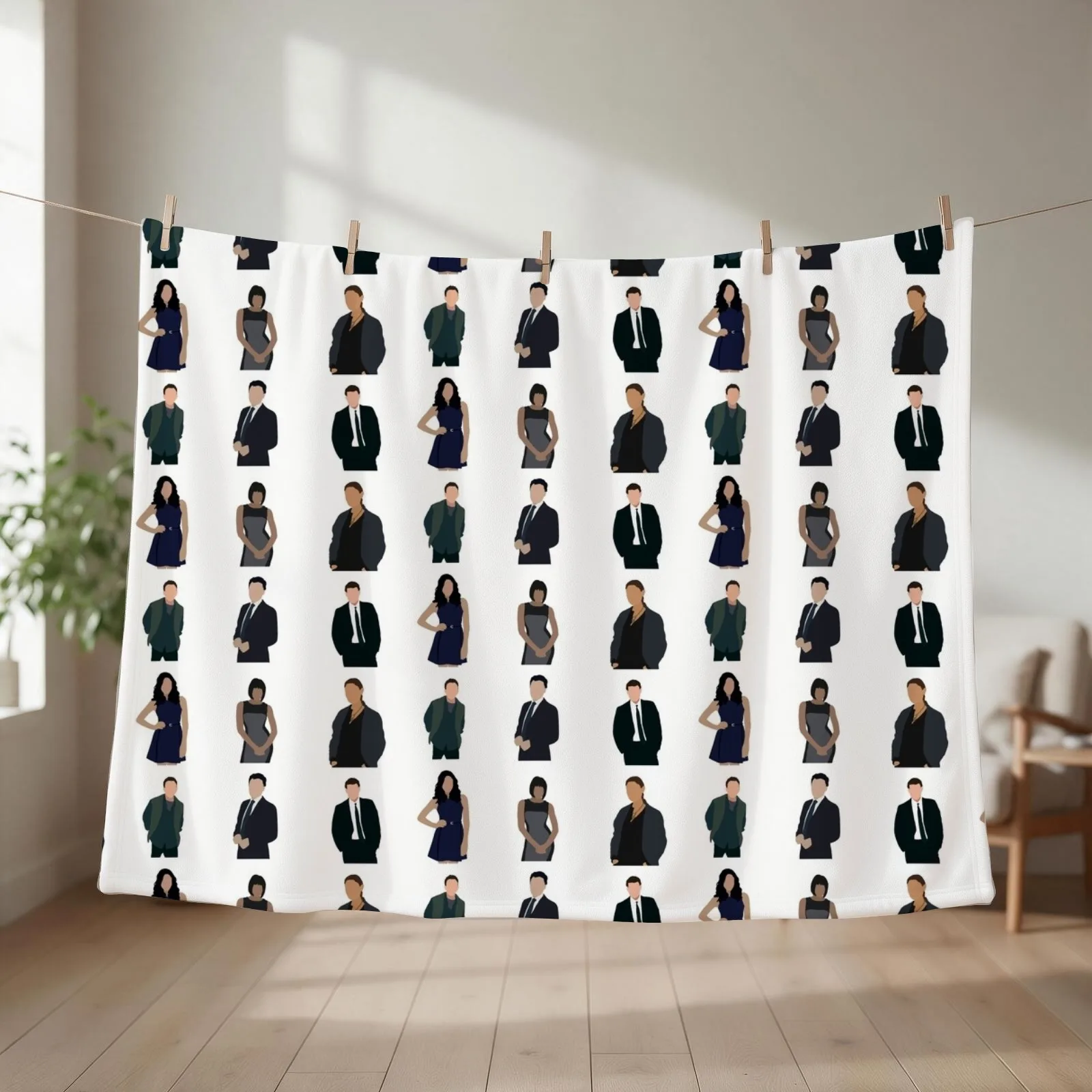 Minimalist bones characters #5 Throw Blanket couch cozy soft plush fuzzy picnic outdoor blanket