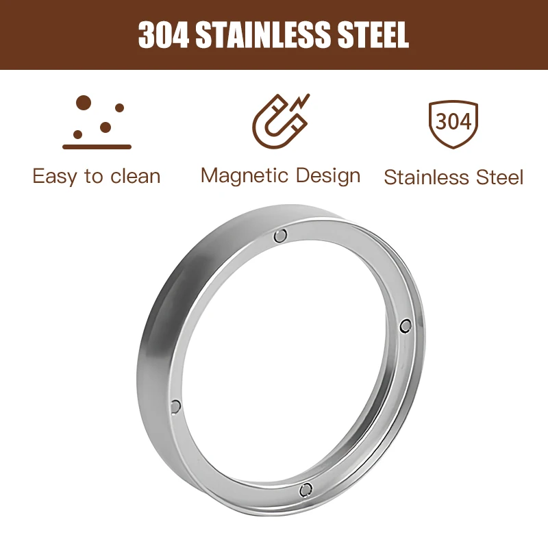 Coffee Dosing Ring Intelligent Aluminum Alloy  Magnetic Powder Ring 51MM 53MM 58MM Funnel For Brewing Bowl Barista Accessories