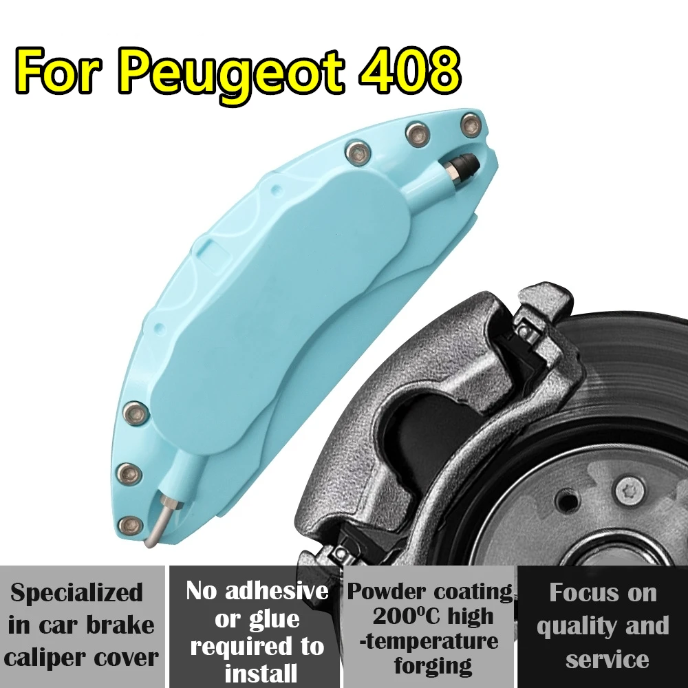 For Peugeot 408 Car Brake Caliper Cover Aluminum Alloy Metal Kit Fit 1.2T 1.6T 1.6L 1.8L 2.0L 230THP 350 THP 360THP 2010 2024