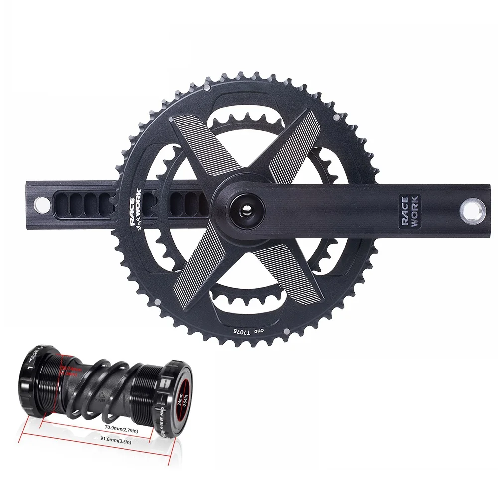 2X9-12 Speed Road Bike Crankset 170mm Crank Double Chainring 50-34T/52-36T/53-39T Folding Bicycle Chainset For SRAM SHIMANO