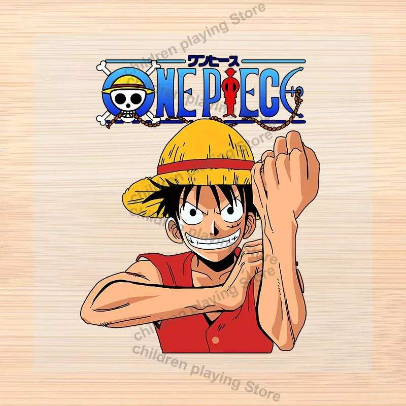 2 pçs uma peça roupas diy decoração luffy zoro adesivo de transferência de calor anime camiseta calça saia sacos ferro em remendos presentes de aniversário