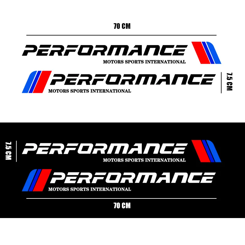 2Pcs Car M Performance Logo Auto Door Side Skirt Stripe Decoration Sticker For Bmw M Performance X1 X3 X4 X5 E87 F20 E36 E46 E90