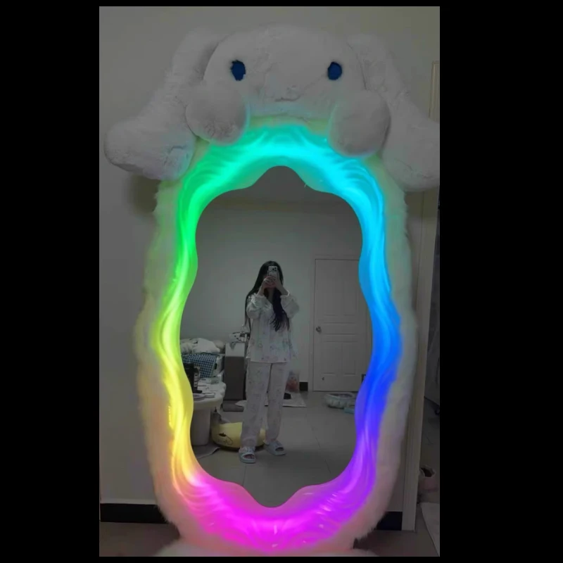 Studio atmosphere floor lamp full mirror with cute dog jacket mirror bunny bedroom cartoon dog floor lamp