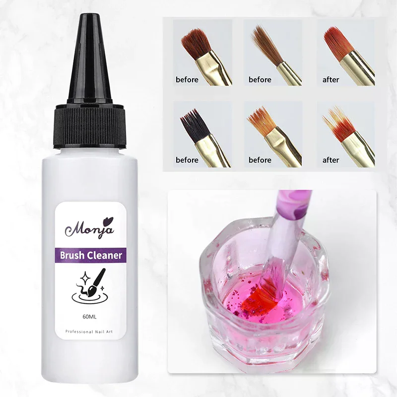 منظف فرشاة الأظافر مزيل السائل جل الأشعة فوق البنفسجية من الأكريليك مزيل الشحوم السريع أداة تنظيف العناية بالأظافر الاحترافية 30/60 مللي #2