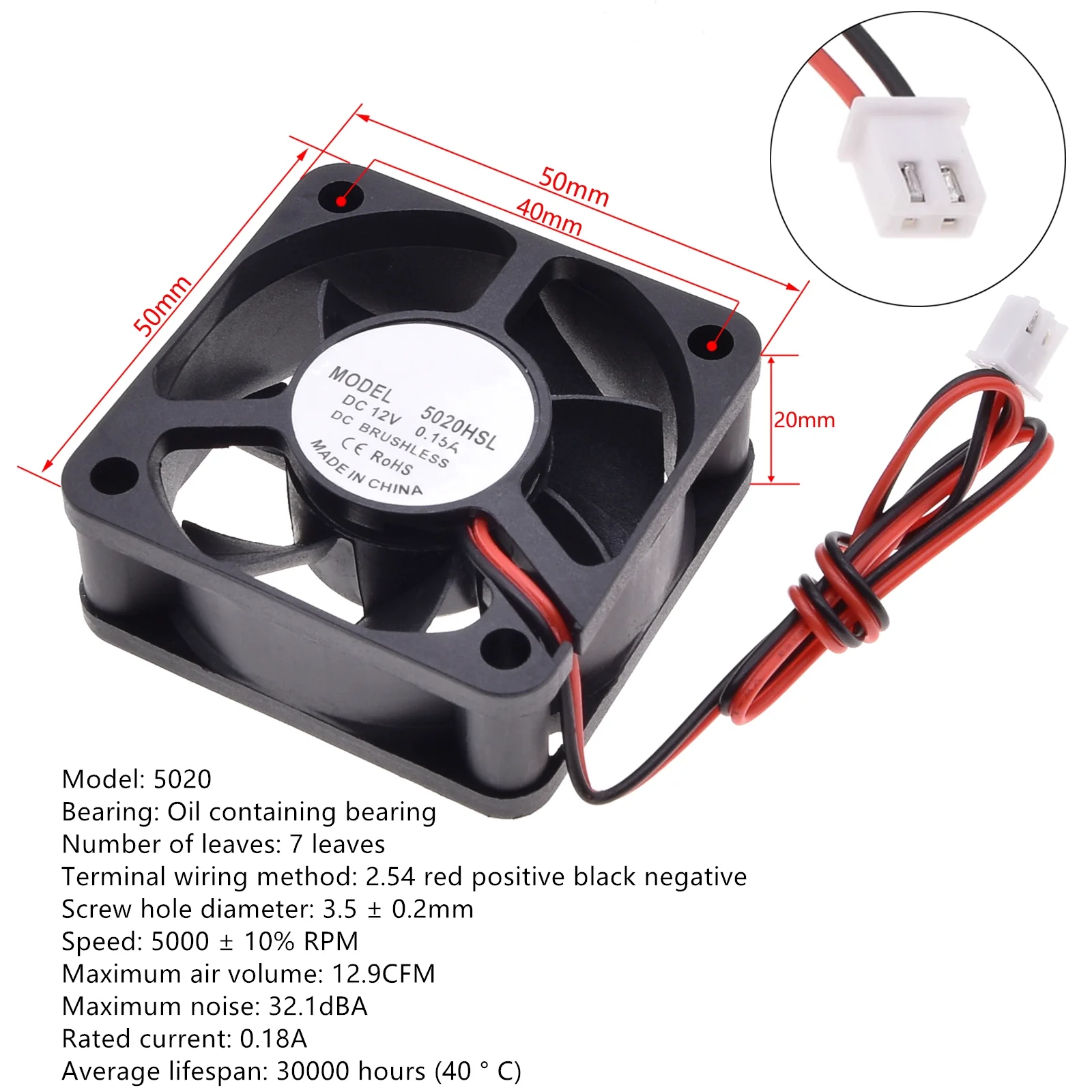 Geräuscharmer DC12V bürstenloser Ölgekühlter Lüfter, für Stromversorgung, Spielzeuggehäuse, verschiedene Größen verfügbar 2 3 4 5 6 7 8 9CM, geräuscharm – Detail 9