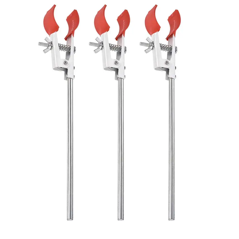 

3pcs Flask Clamps Red Strong Grip Chemical Bottle Holder Securing Clips for Lab Experiment Equipment Laboratory Supplies Tube