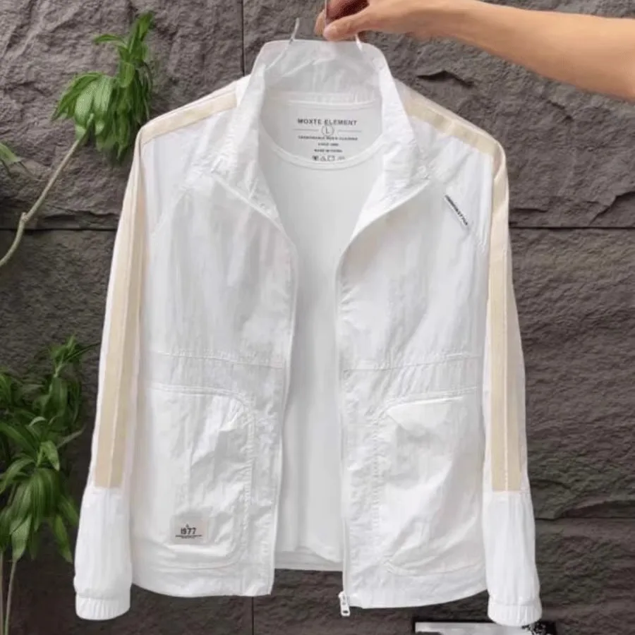 

Весенне-летняя тонкая солнцезащитная куртка с воротником-стойкой, повседневная универсальная верхняя одежда в полоску Haome Long Sve