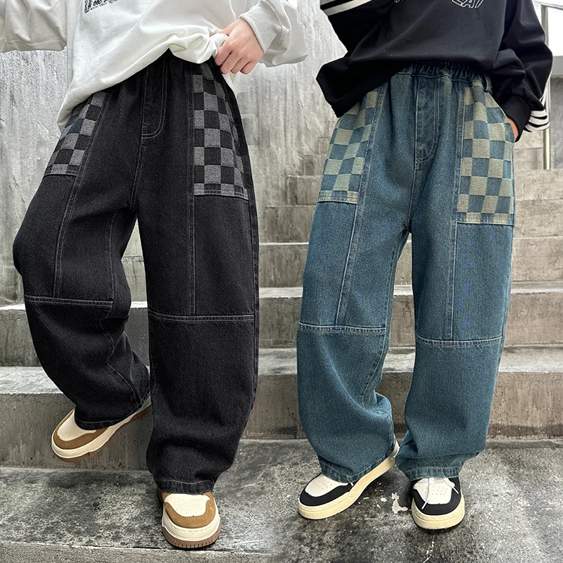 

Korean Child Fashion Distressed Baggy Jeans For Tweens Boy Loose Style Folded Denim Pants Kids Cowboy Casual Trousers Age 4-14Y