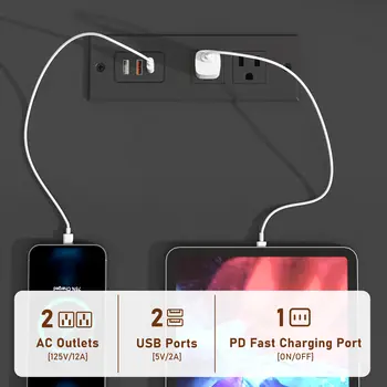 臥室九抽屜櫃,附充電站,63吋現代大型木質無把手抽屜櫃,黑/白 10 最佳銷售 九抽屜櫃 - №3