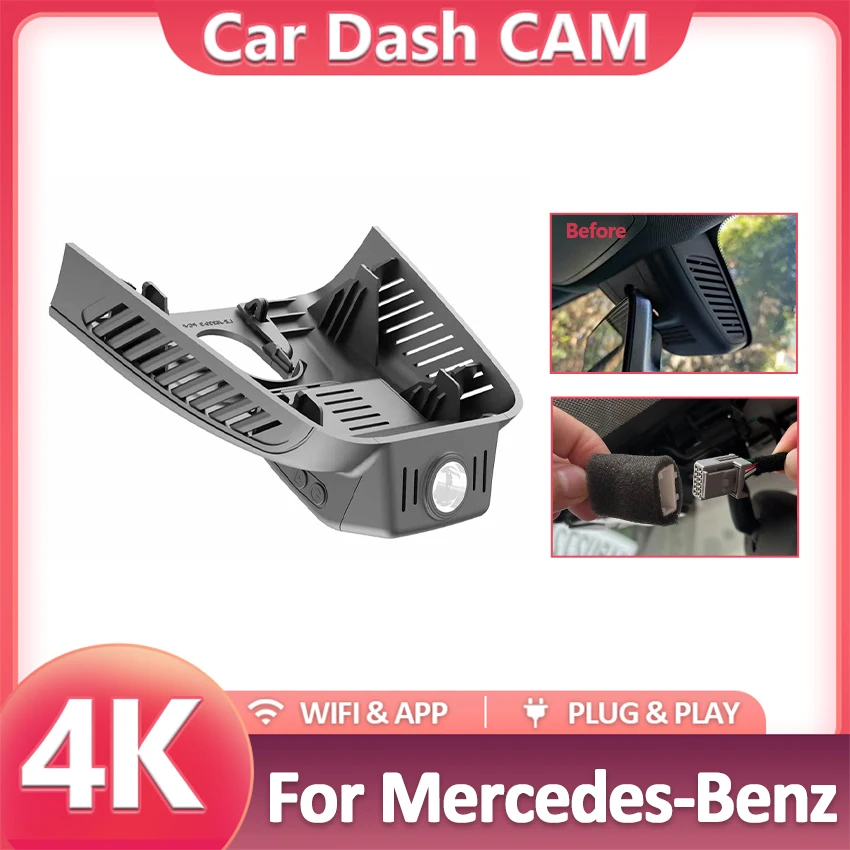 Dash Cam For Mercedes-Benz B Class B200 GLA180 GLA200 For Mercedes-Benz GLB GLB180 GLB200 GLB220 2020-2023 Plug & Play Car DVR