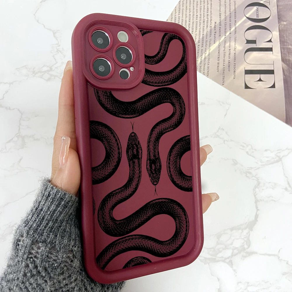 Trend Snake Phone Case for Oppo Realme C67 C65 C63 C55 C53 C35 C33 C31 C21 C20 12 11 8i Pro Plus 4G 5G Soft Ladder Lens Cover