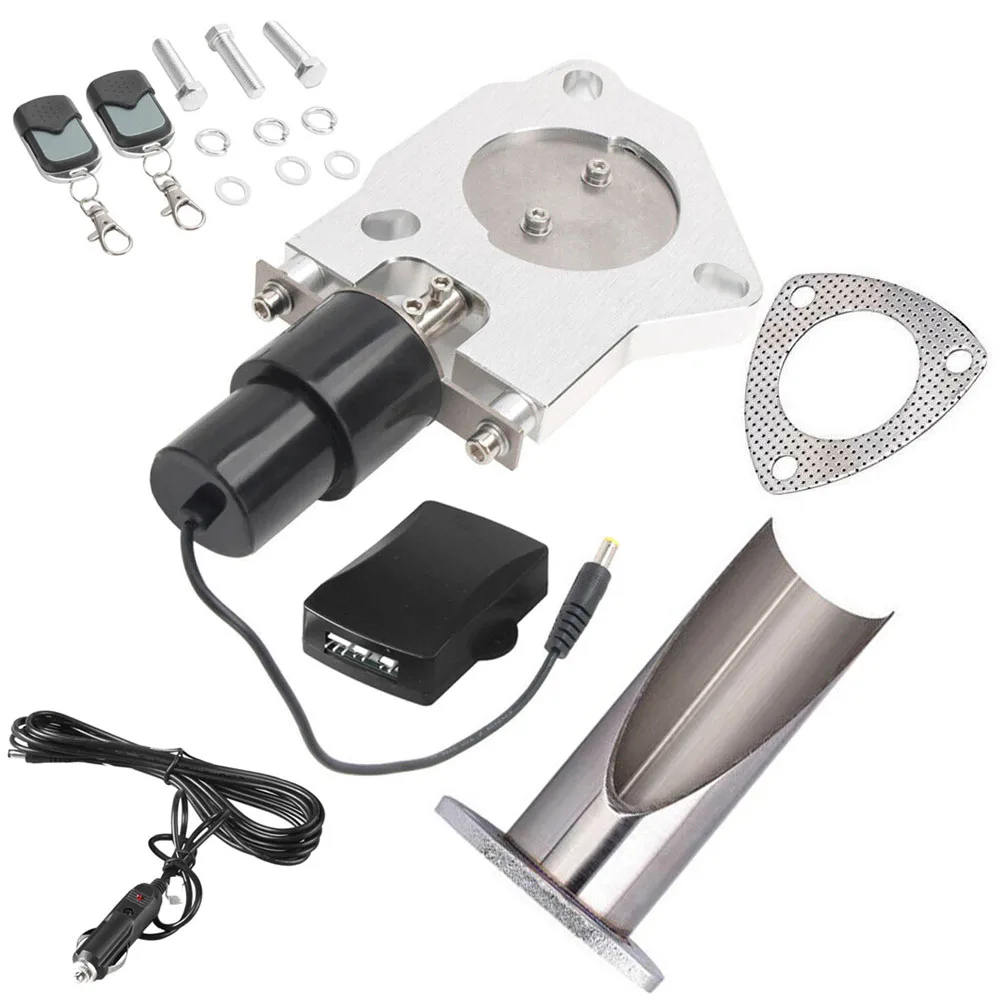

2.5" Electric Exhaust Cutout Valve Cut Out Kit with Remote Switch Dump Valve