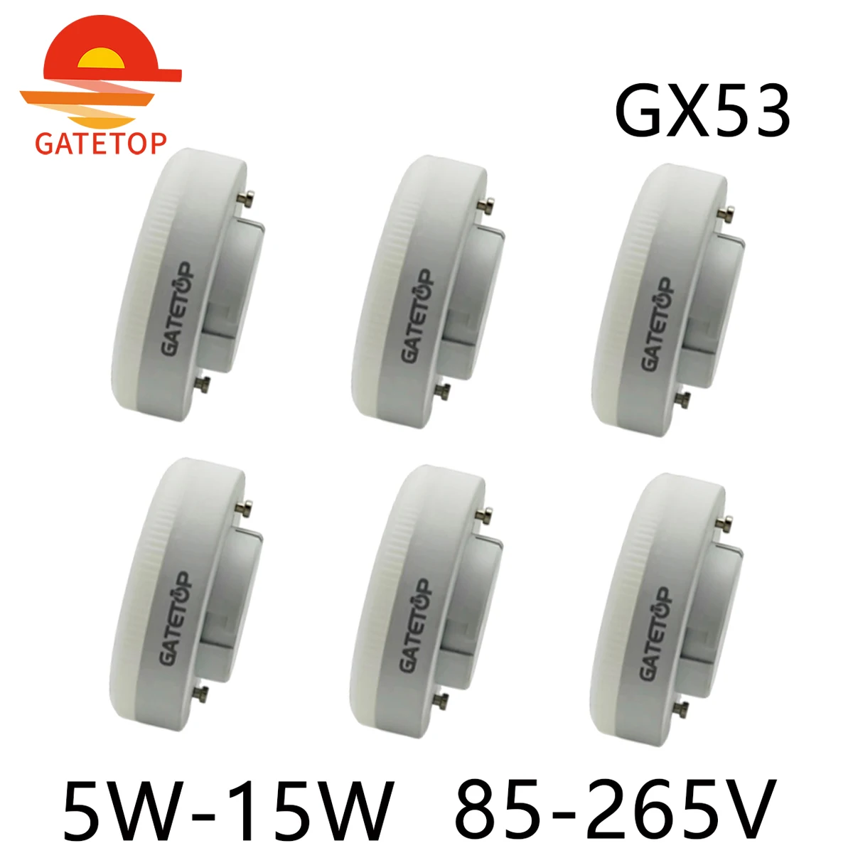 

10PCS 5W 7W 9W 12W 15W LED Spotlight GX53 Without Flicker 85-265V Warm White Daylight Cold White Bulb for Room Study Kitchen