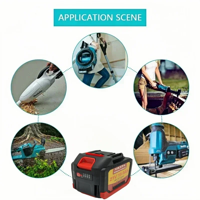 2025 Pro 21V 22000mAh Nová velkokapacitní náhradní baterie pro elektrické nářadí, vhodná pro elektrický šroubovák Makita🔋 - náhled 6