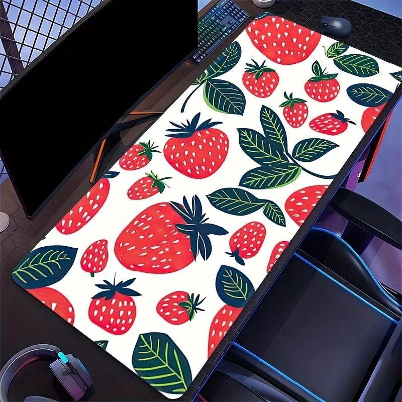 

Large Strawberry Pattern Mouse Pad Desk Mat with Non Slip Rubber Base for PC Laptop Home Office Setup