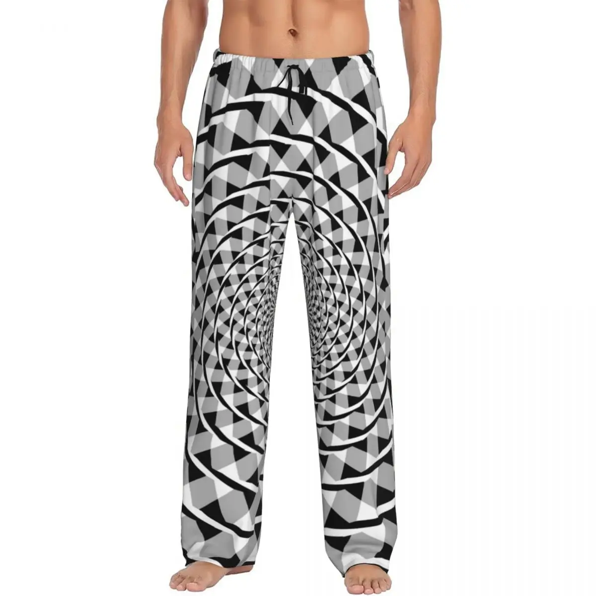 Mens Pajamas Pyjamas Pants Fraser Spiral Optical Psychedelic Spiral Lounge Pants Sleep Bottoms