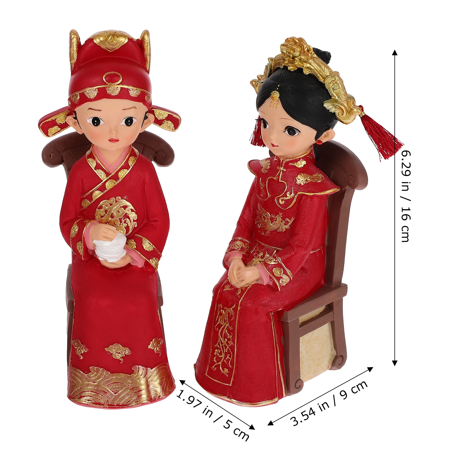 

Wedding Gift Bridegroom Figurines Bride Bridegroom Figurines Resin Decoration Chinese Style naments Home Decor Valentine Cake