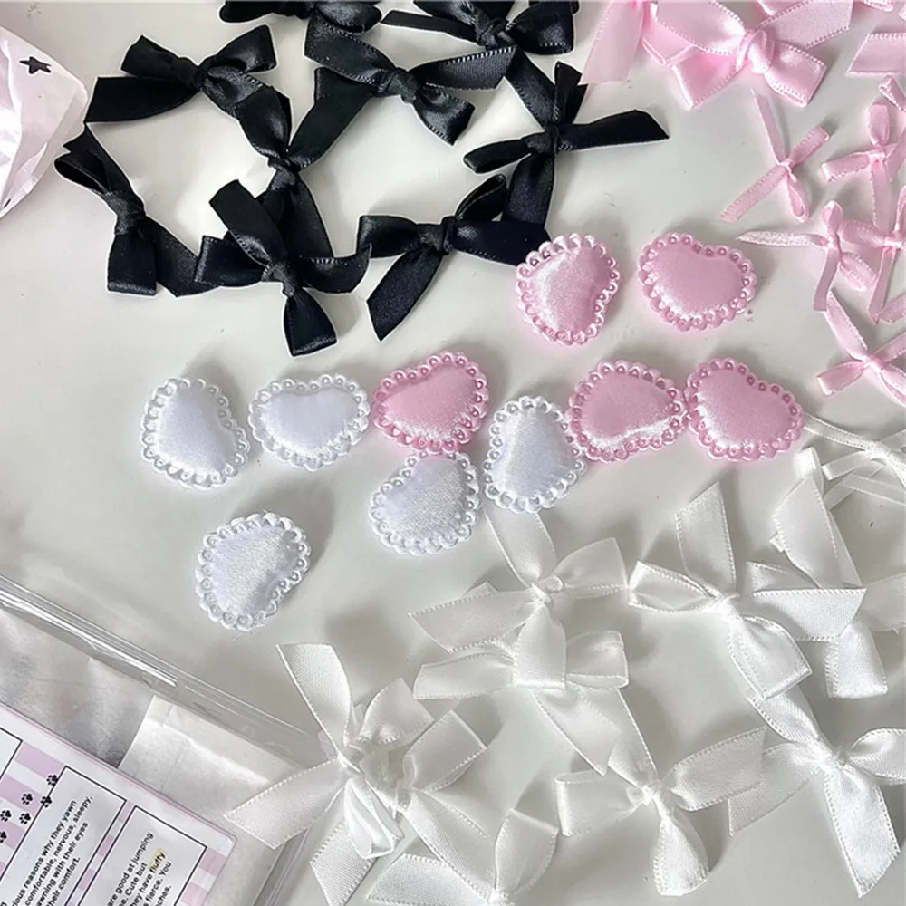 10Pcs Card Cover Decoration Accessories Bow Heart Accessory Packaging Material Diy Photocard Holder Accessories