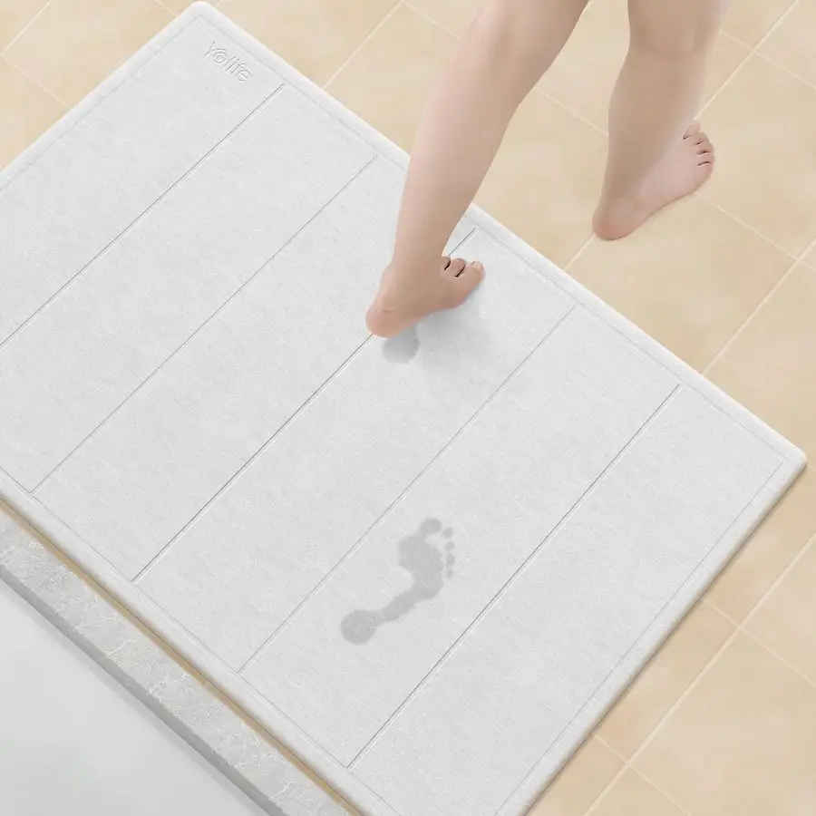 

32x 20 Stone Bath Mat Large, Diatomaceous Earth Bath Mat for Bathroom, Super Absorbent Quick Drying Stone Shower Mat, NonSlip Na