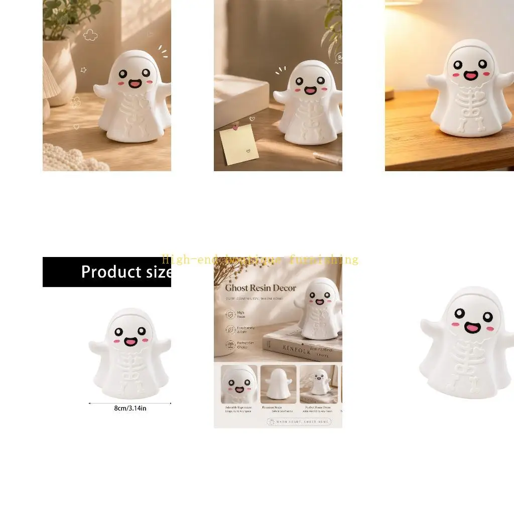 L9NB Resin Ghostly Figurine for Halloween Shelf Decors, Accent for Desks
