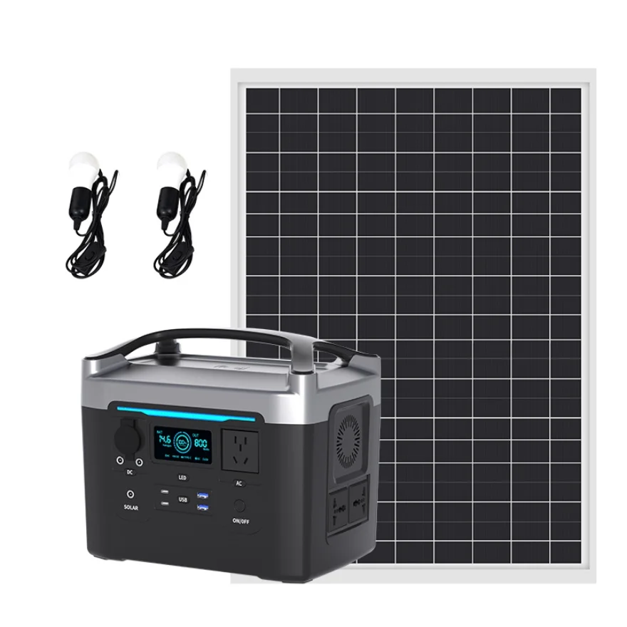 Portable Power Station 500w Outlets Led Flashlight Fast Charging Silent Solar Generator with Ac/dc/usb Output for Camping