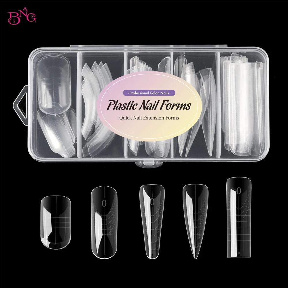 BNG Nail Dual Forms für Poly Extension Gel Nagelformen für Builder Gel Wiederverwendbare 15-Größen Acryl-Nagelformen-Sets für die Maniküre – Detail 12