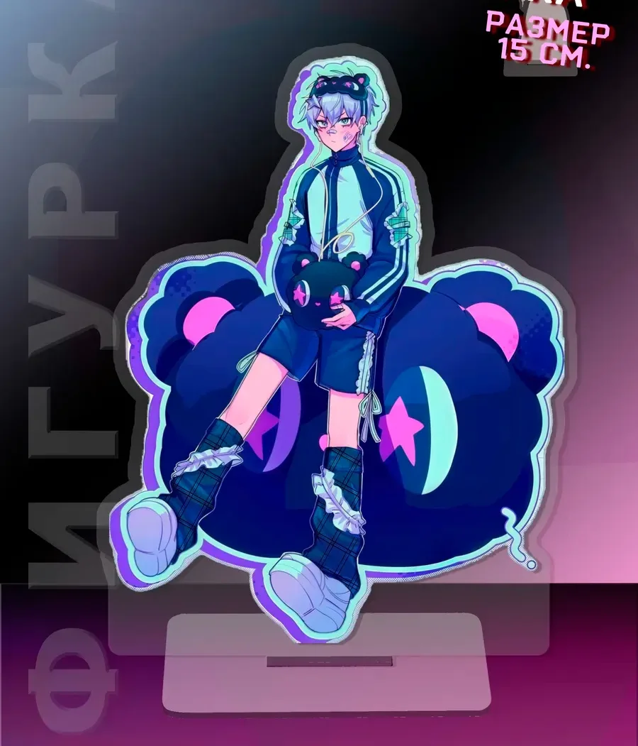 Alien Stage Ivan Till Acrylic Stand Keychain Anime Double Sided Cute Desk Decor Cosplay Mario Bros Sua Merch Fans Gift