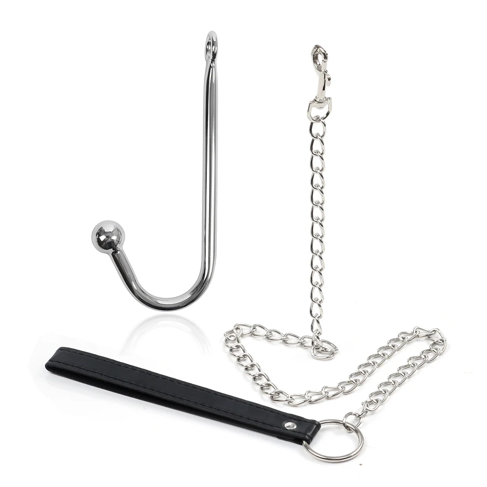 Stainless Steel Anal Hook With Long Leash Fetish Sexy Butt Plug SM Erotic Games Toys Slave Anal Toys Sex Tools For Couples