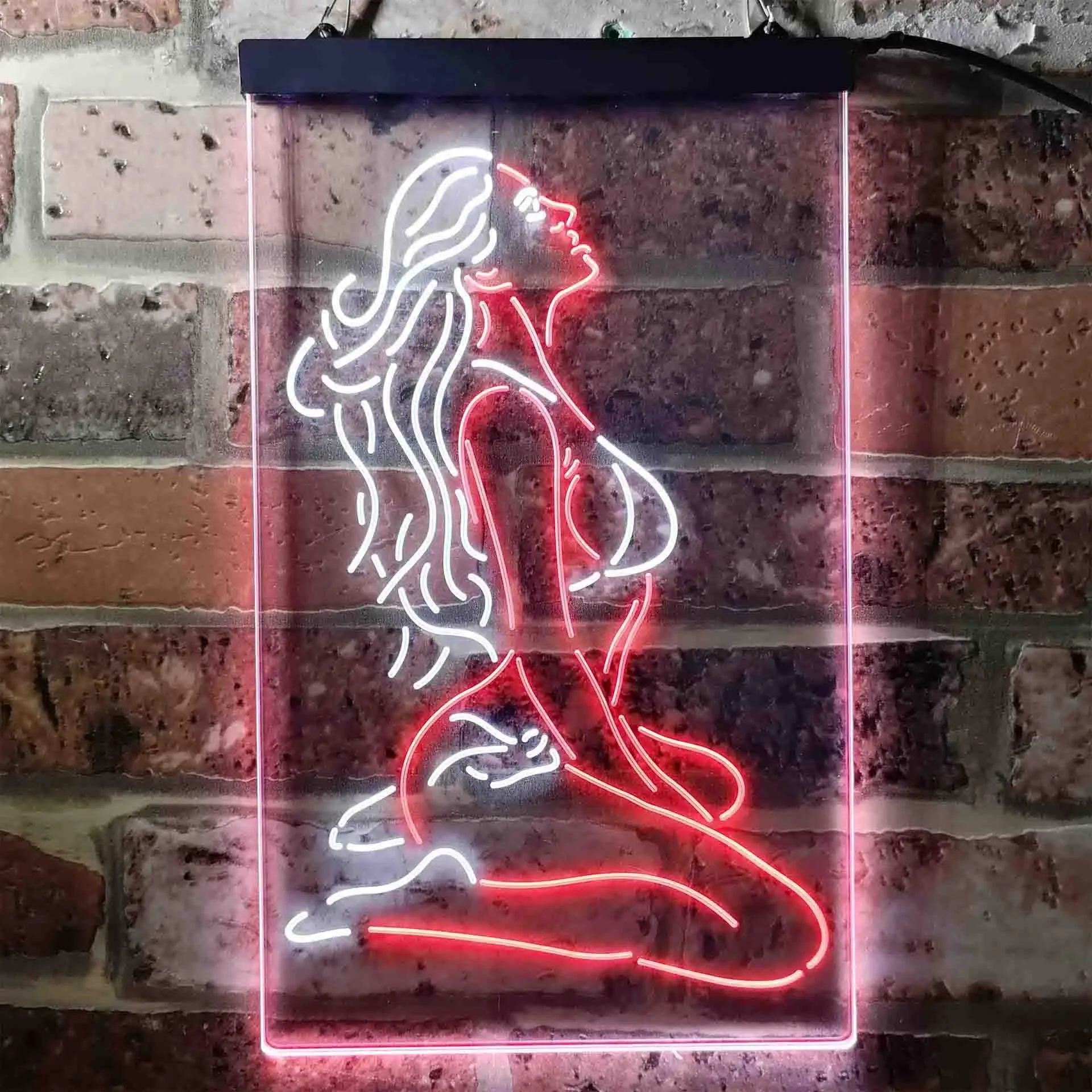 Sexy Girl Thinking XXX Adult Rated Dual Color Led Neon Sign st6-i3751