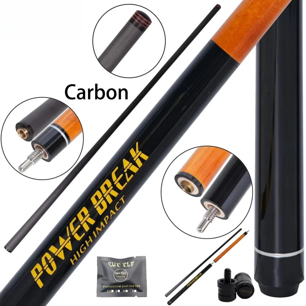 

Orange Jump Break Cue Billiard Pool Cue 12.5mm Tip Size Quick Release Joints High Grade Carbon Fiber Pool Cue