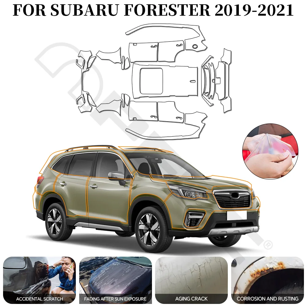 

9Mil For Subaru Forester 2019-2021 TPU Pre-cut Paint Protection Film Anti-Scratch Invisible Clear Bra Resistant Car Wrap Film