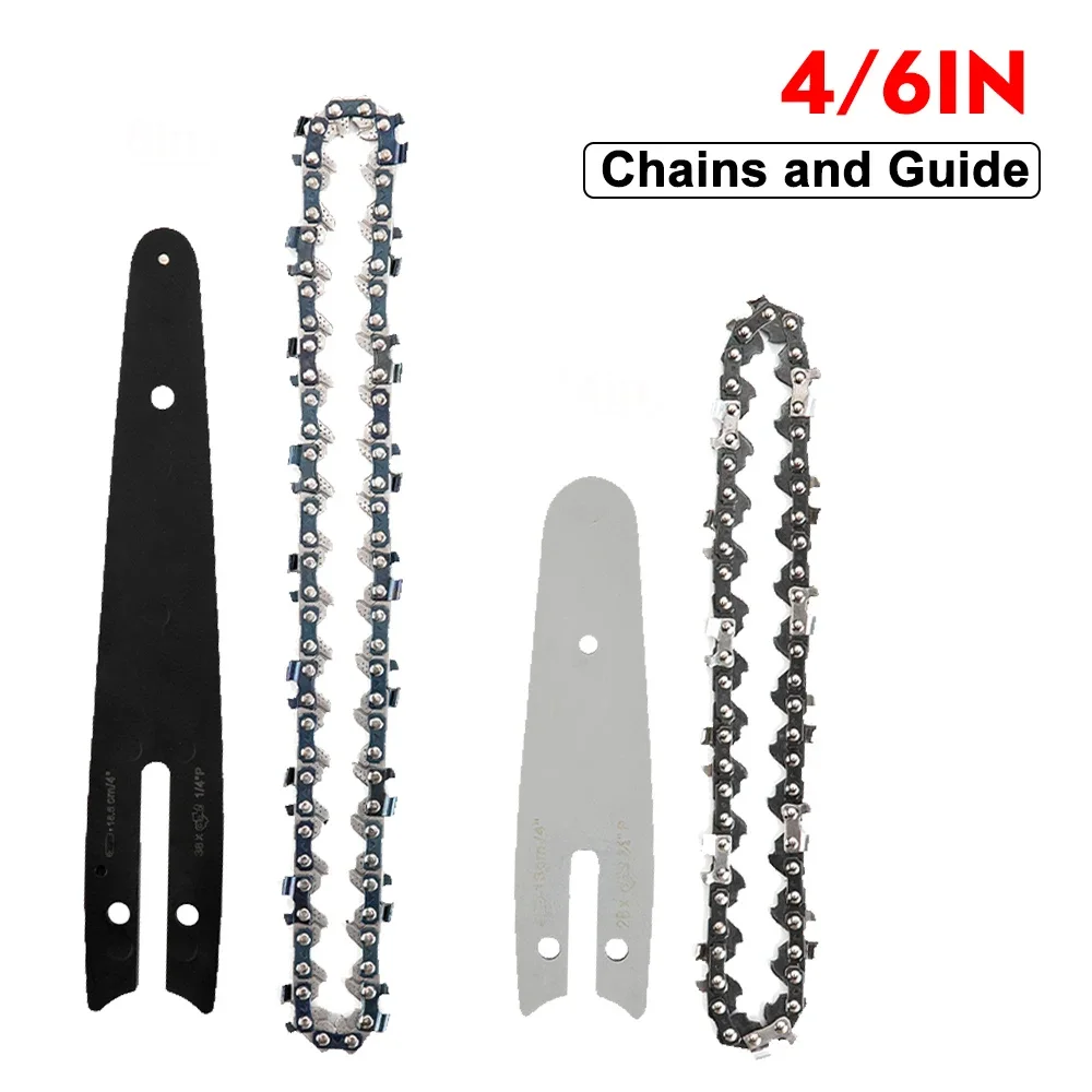 4/6 inch Chain Guide Electric Chainsaw Chains and Guide For Logging And Pruning Tree Woodworking Tools Electric saw Accessories