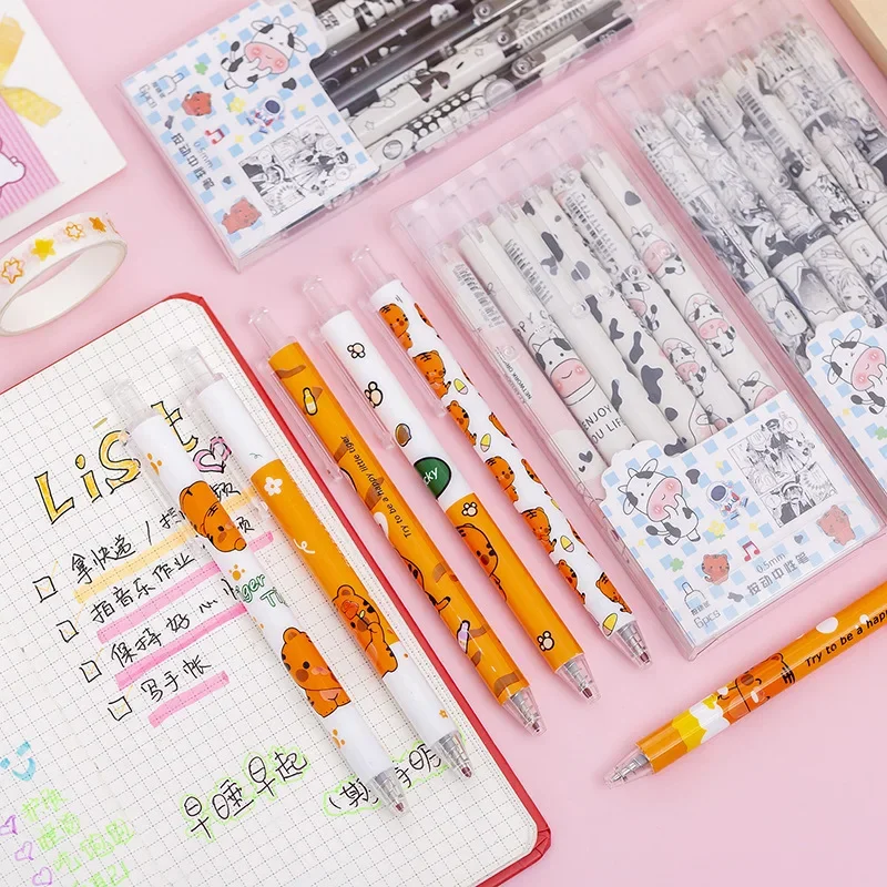 

36 шт., нейтральная ручка с толстым тигром, космической коровой, черная студенческая приза, подарок, канцелярские принадлежности, нейтральная ручка, оптовая продажа