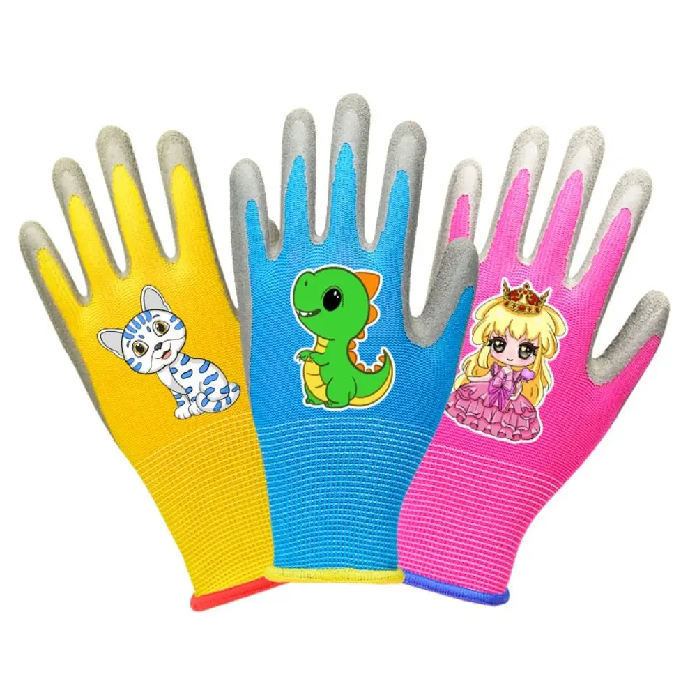 Non-Slip Kids Gardening Gloves Breathable Comfortable Garden Work Gloves Durable Animal Pattern Children Protective Glove