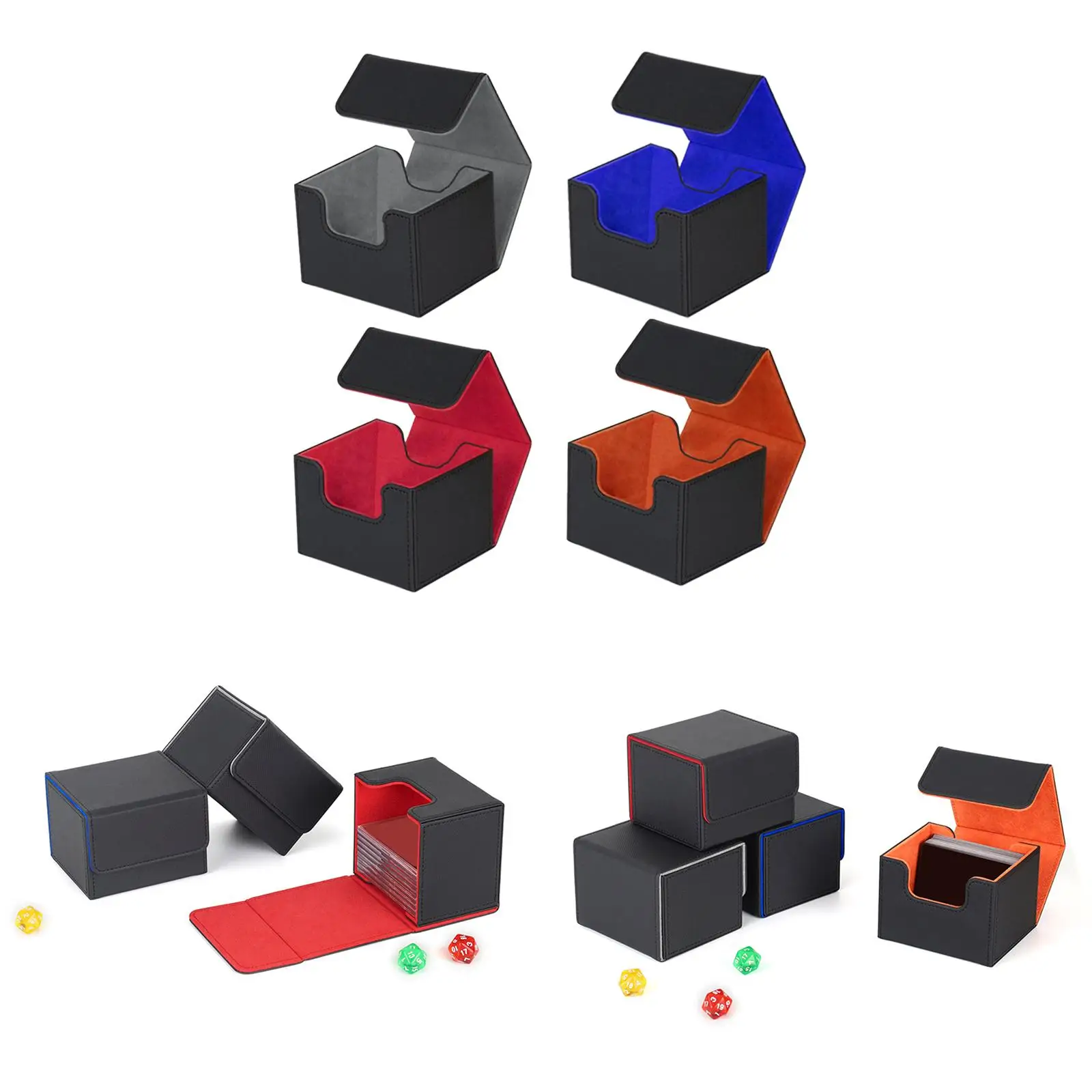 Caixa de baralho de cartas colecionáveis para recipiente de mais de 130 cartões com fecho magnético para TCG