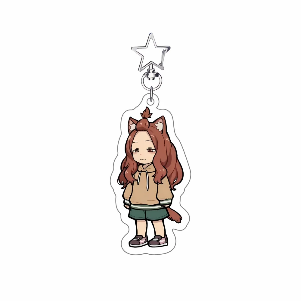 Anime Chainsmoker Cat Yani Neko Manga Neu 6cm Acryl-Standee Schlüsselanhänger Lustiger Katzenmädchen-Charakter Desktop-Ornament Sammlerstück – Detail 8