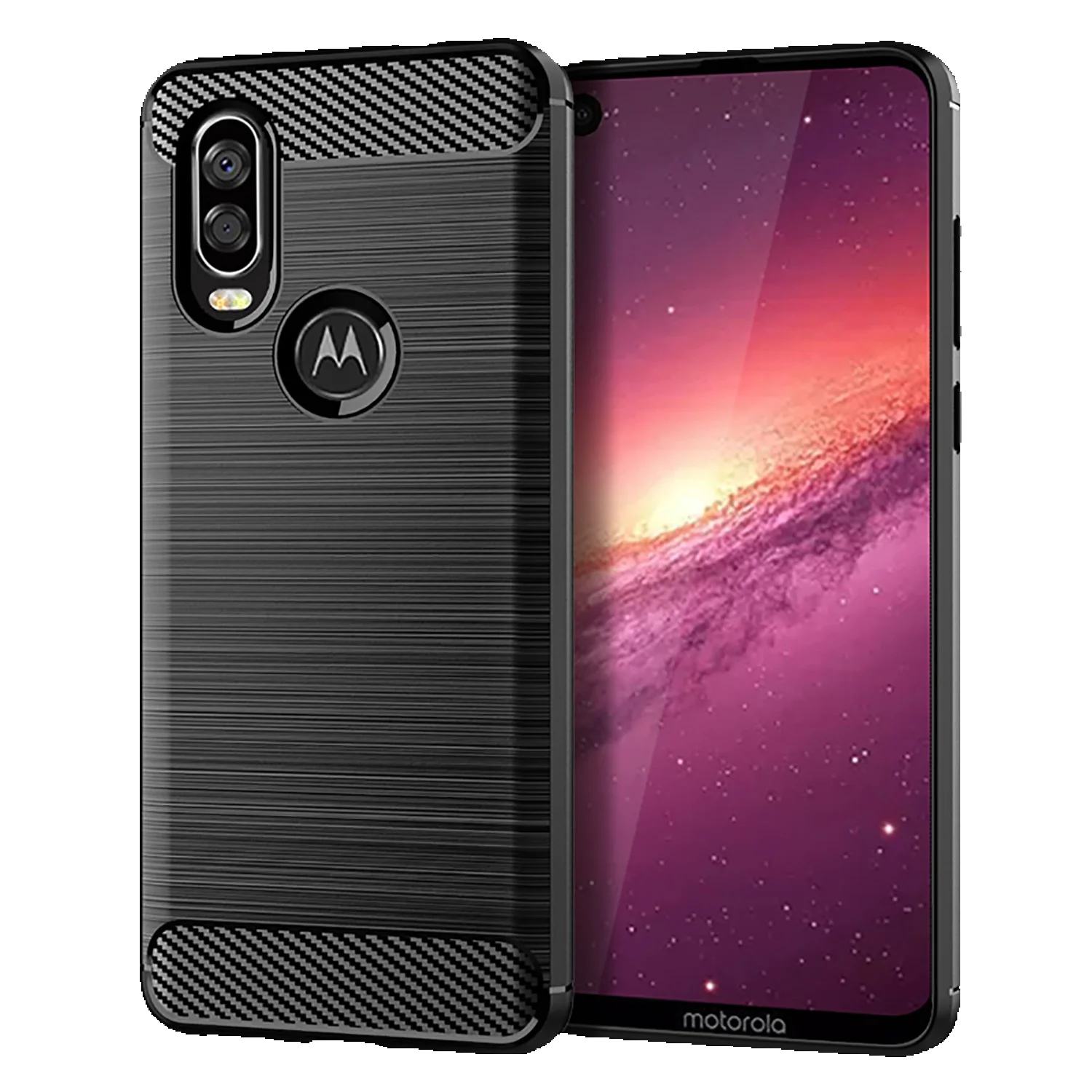 Brushed Case For Motorola One Vision Plus Moto Fusion Carbon Fiber Cover For Moto One Action Fusion+ Shockproof Cases Fundas